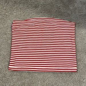 brandy melville red and white striped tube top